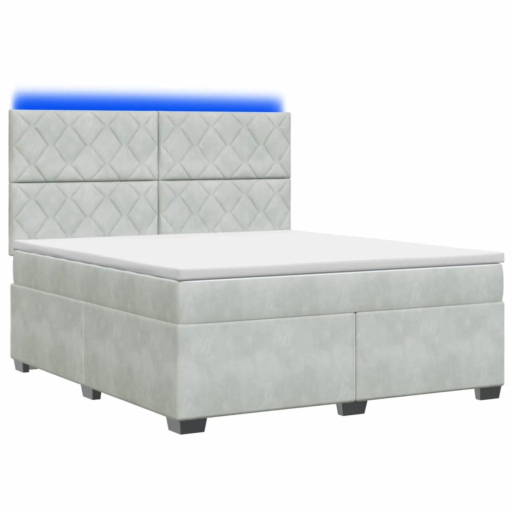 Letto box spring con materasso Grigio Chiaro 140 x 190 cm 3455108