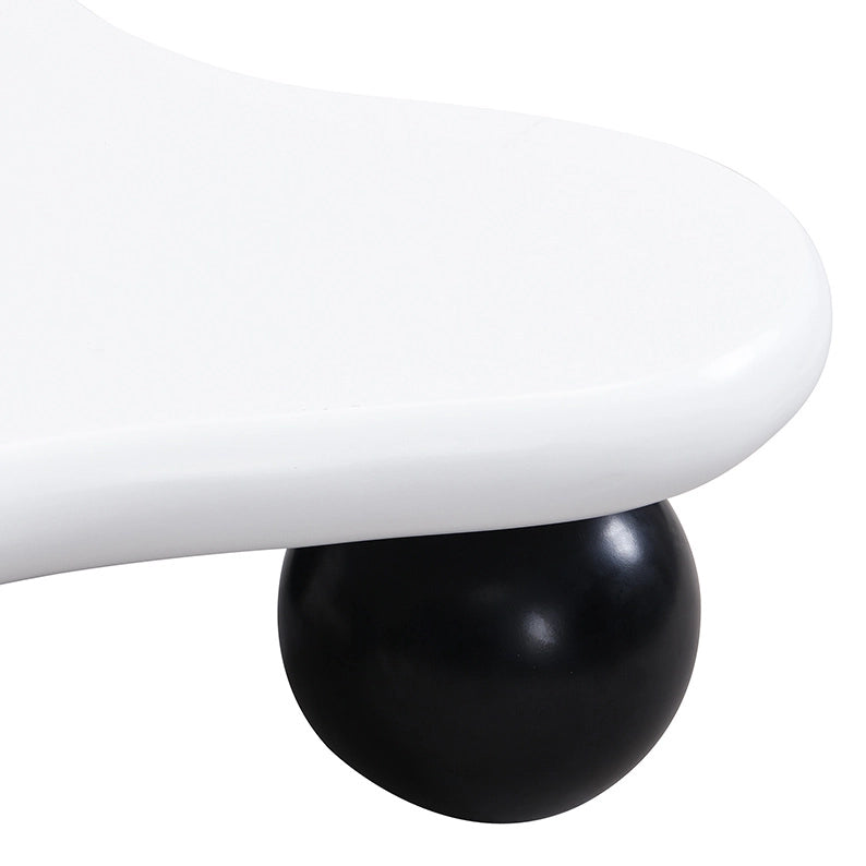 Tavolino da caffè a nuvola con LED 16 colori; 95 x 62;5 x 32 cm; in MDF nero e bianco