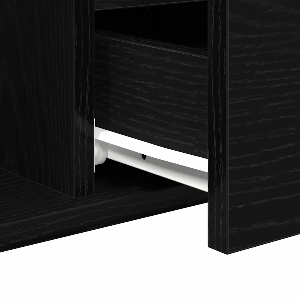 Tavolino da salotto con cassetto Rovere Nero 90 x 49 x 45 cm 862969