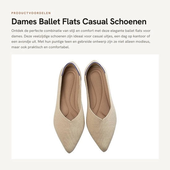 Ballerine Casual con Punta - Opvougbili Flats - Scarpe comode per donna - Disponibili in diverse colori - Scarpe da Ginnastica Punteggiate
