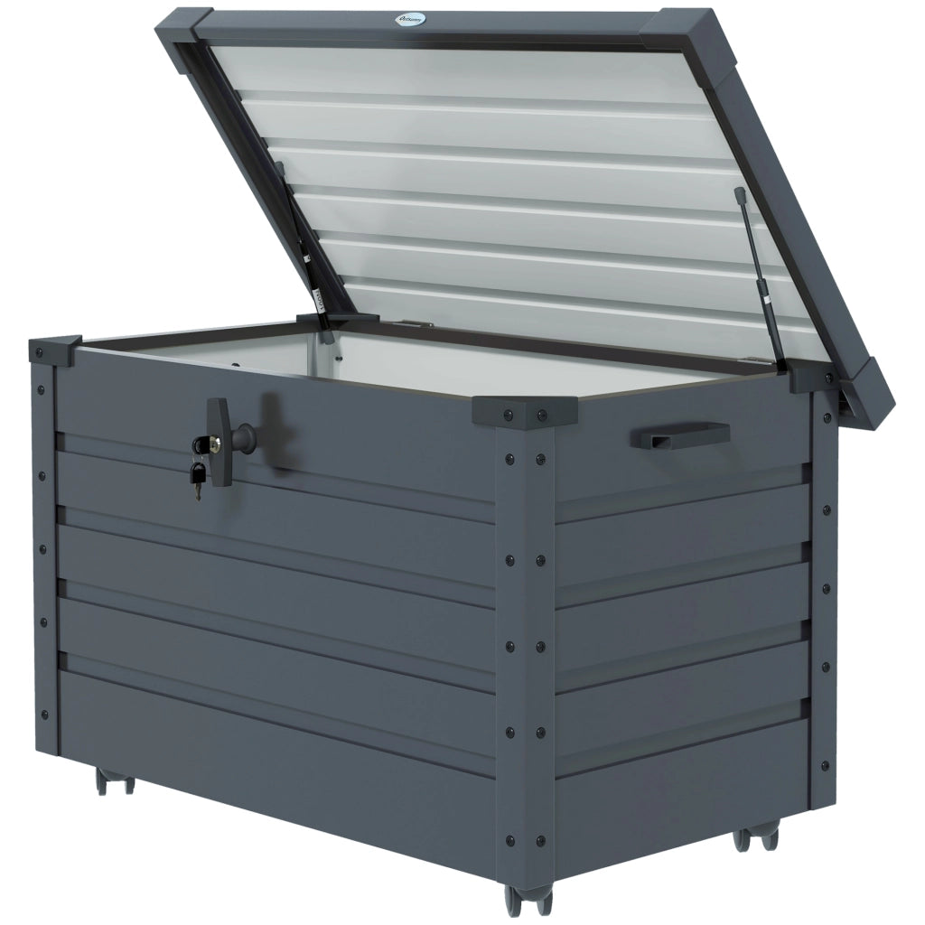 Baule da Giardino ¨C zephmum ¨C Grigio Scuro Acciaio Zincato 100x62x65