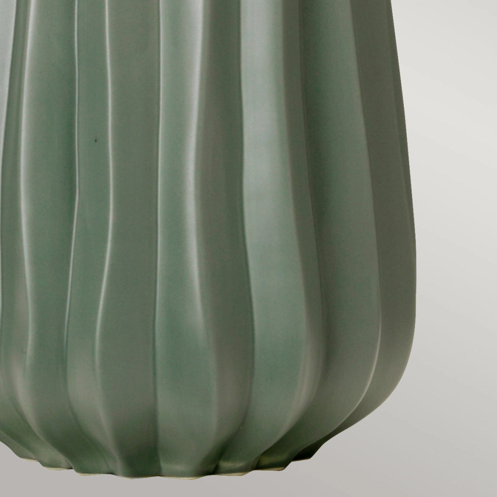 Lampada da tavolo ceramica verde salvia bianca 80cm E27 Elstead