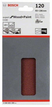 2608605306 - Set 10 Fogli abrasivi C430,93 x 186 mm, P120, EXPERT for LEGNO+VERNICE