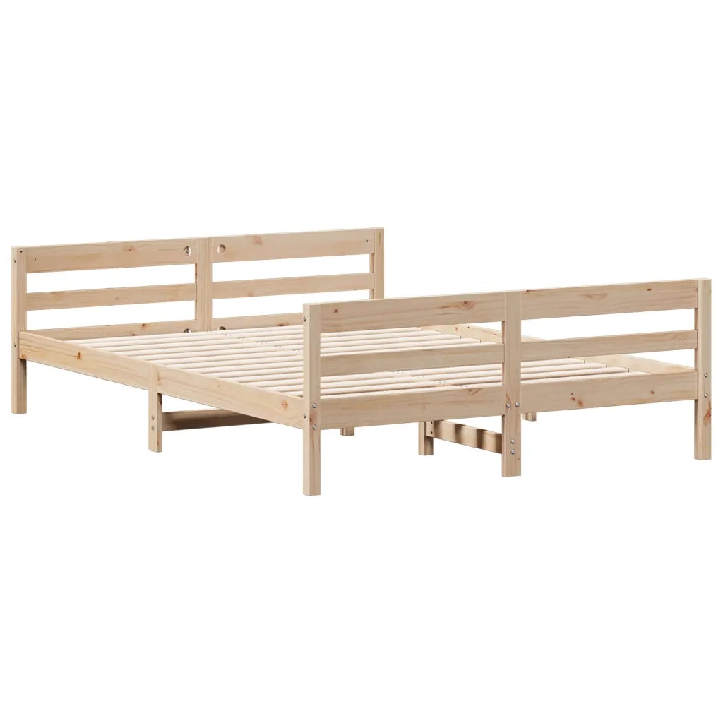 Letto matrimoniale | Letto per adulti | Letto senza Materasso 120x200 cm in Legno Massello di Pino