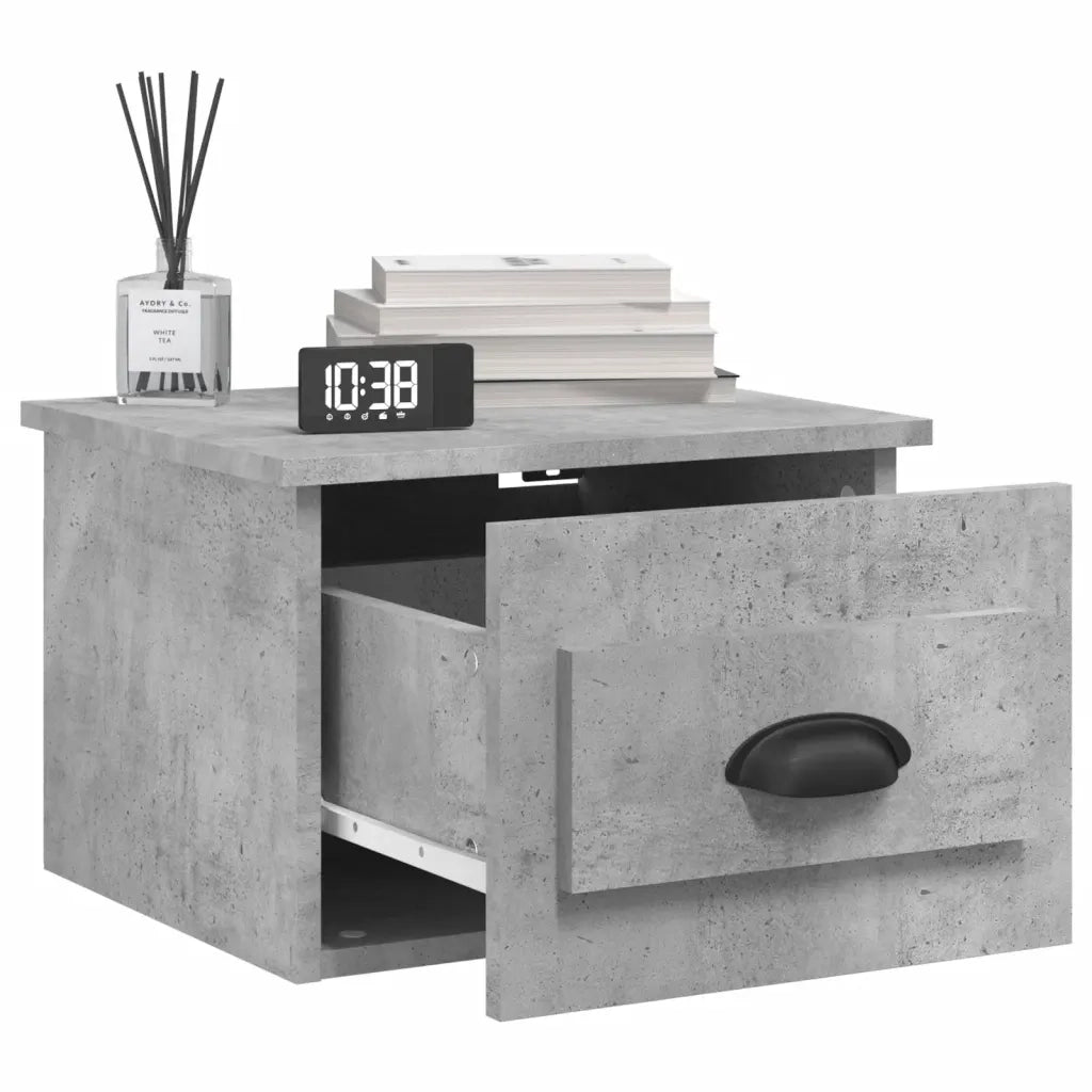 Comodini a Parete 2 pz Grigio Cemento 41,5x36x28 cm 816385