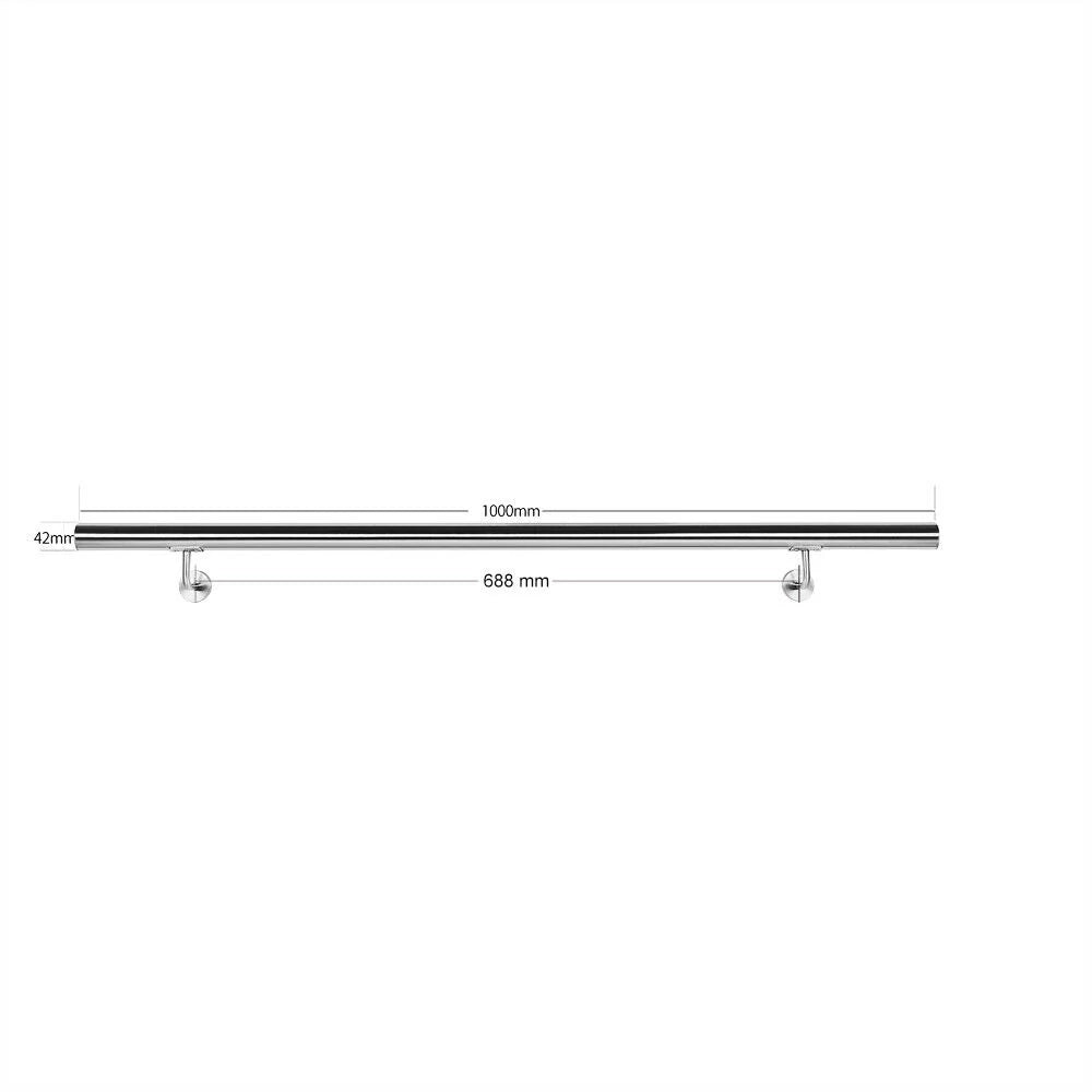 Kit corrimano da parete per scale da 100 cm acciaio raffinato 16_0000698