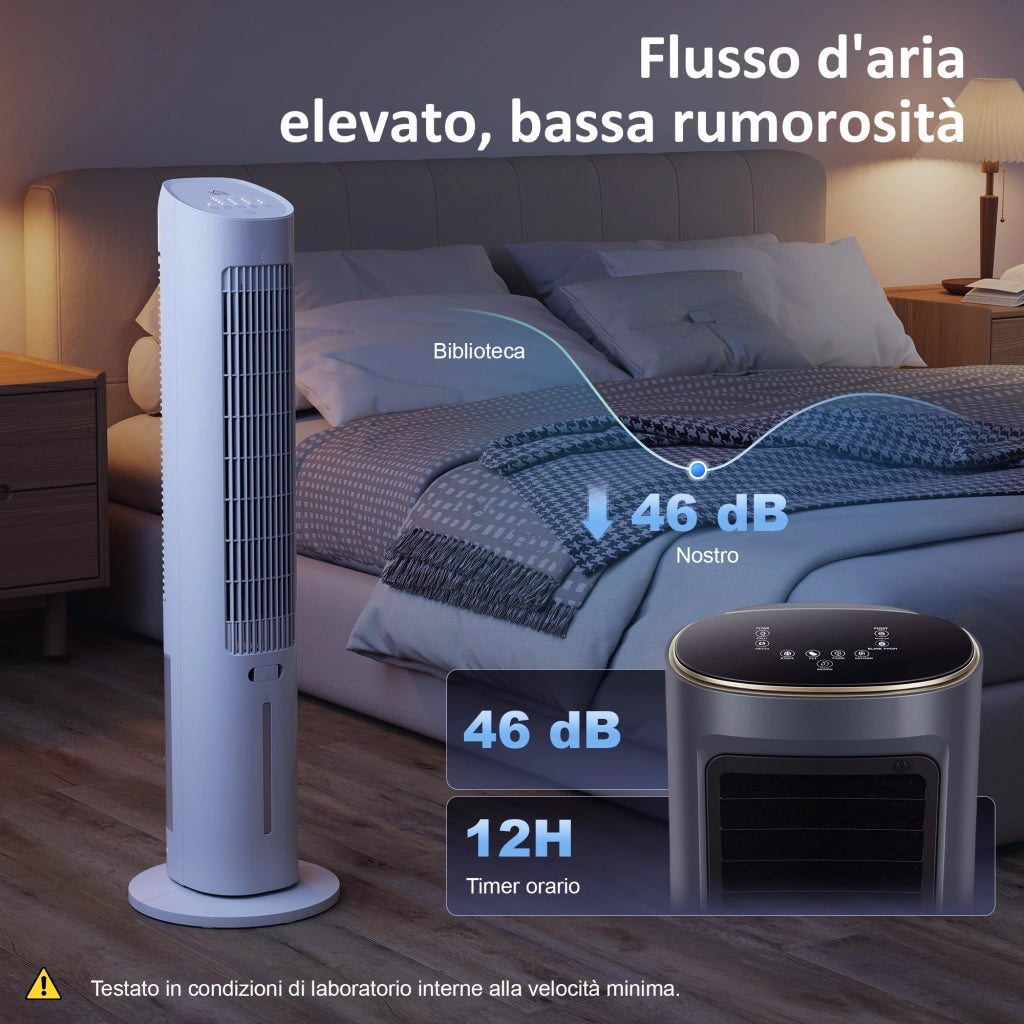 Raffrescatore d'Aria 3-in-1 ¨C zephmum ¨C Torre, Serbatoio 3 Litri, Portatile, Bianco