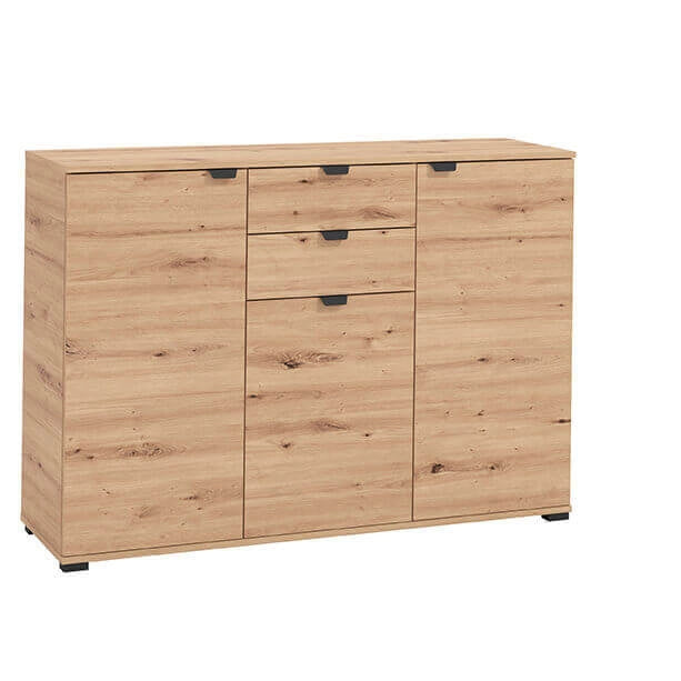 credenza moderna con 3 ante e 2 cassetti cm 135x40x95 h - PLUS