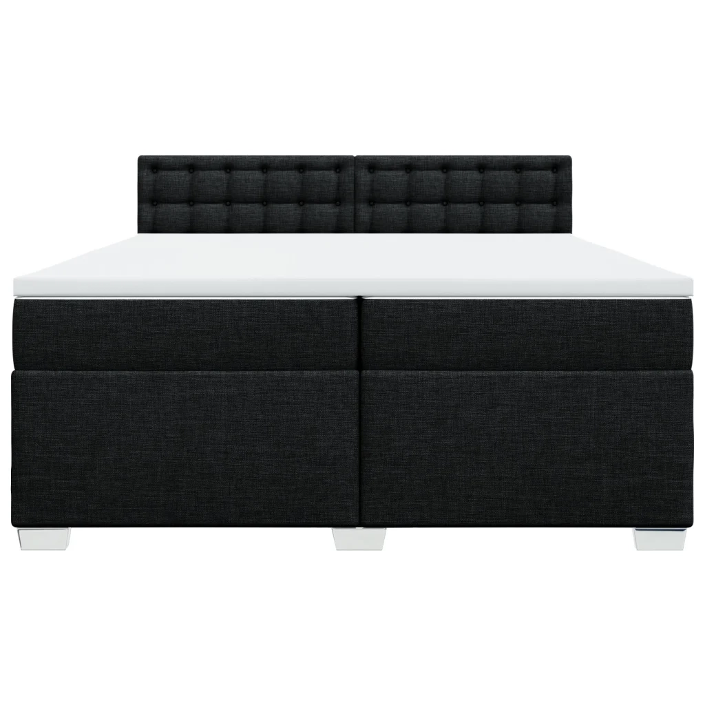 Giroletto a Molle con Materasso Nero 200x200 cm in Tessuto 3288311
