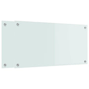 Set di 2 paraschizzi per cucina in vetro temperato 80 x 40 cm resistenti al calore moderni bianchi 02_0056285