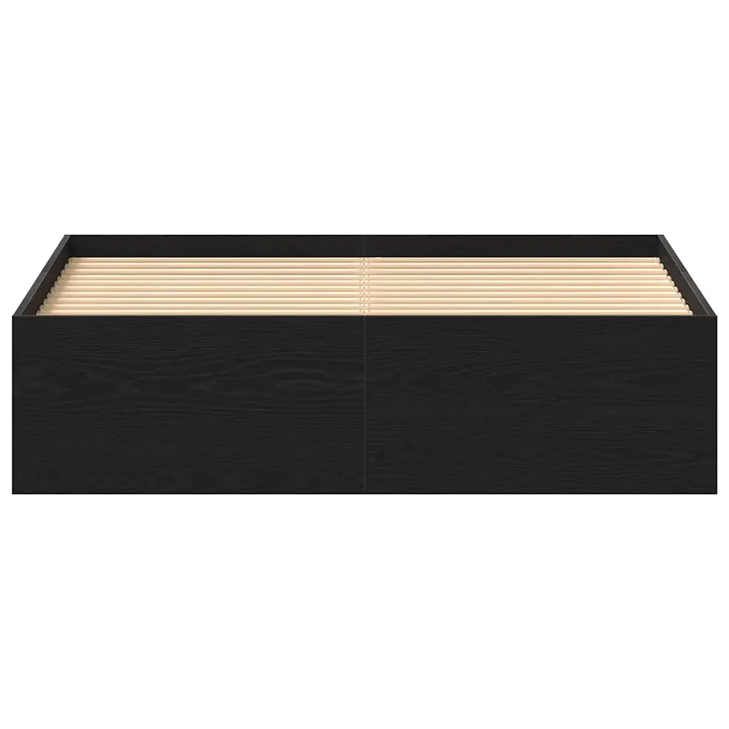 vidaXL Giroletto senza Materasso Rovere Nero 120x190 cm Truciolato