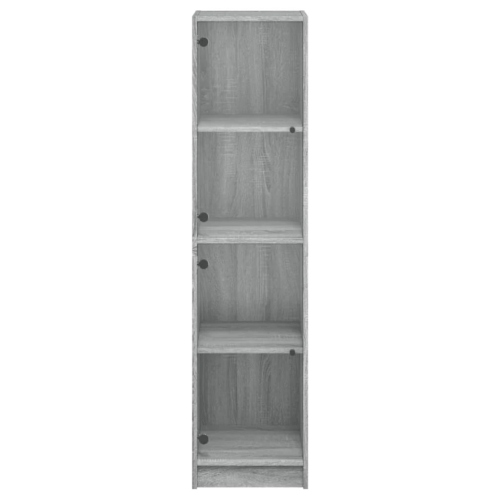 Buffet credenza cassettiera mobiletto mobile contenitore organizer per cucina soggiorno salotto con ante in vetro Sonoma 35 x 37 x 142 cm grigio 02_0030126