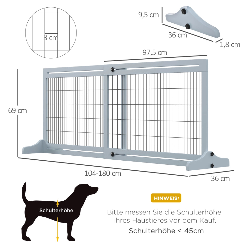 Cancello per scale per cani ¨C zephmum ¨C Grigio Blu + Nero 180 cm