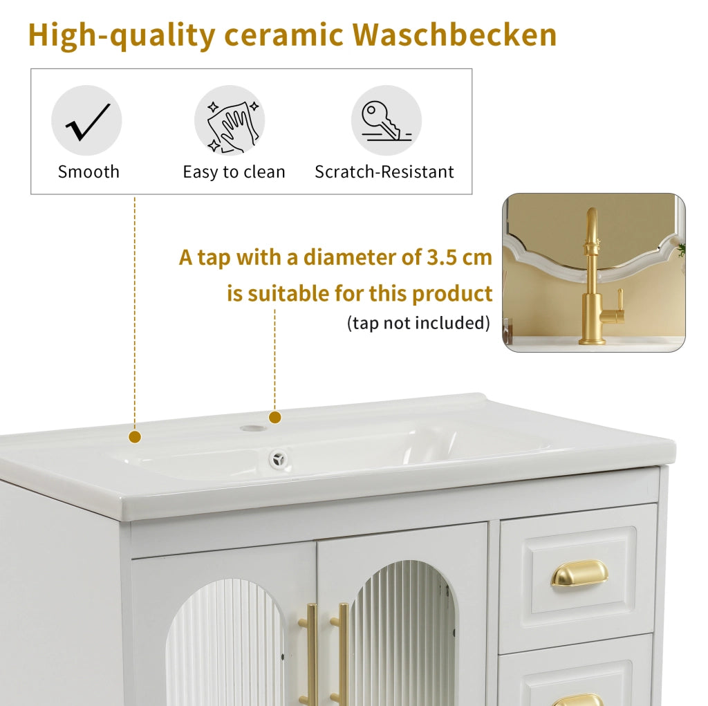 Mobile bagno con lavabo 80 cm bianco