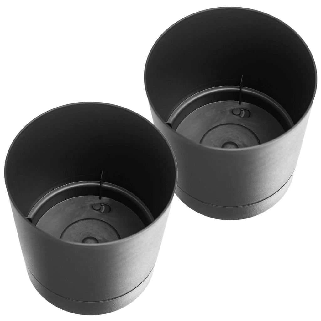 Vaso da fiori KADAX con coprivaso e sottovaso, rotondo, 20 cm, set da 2