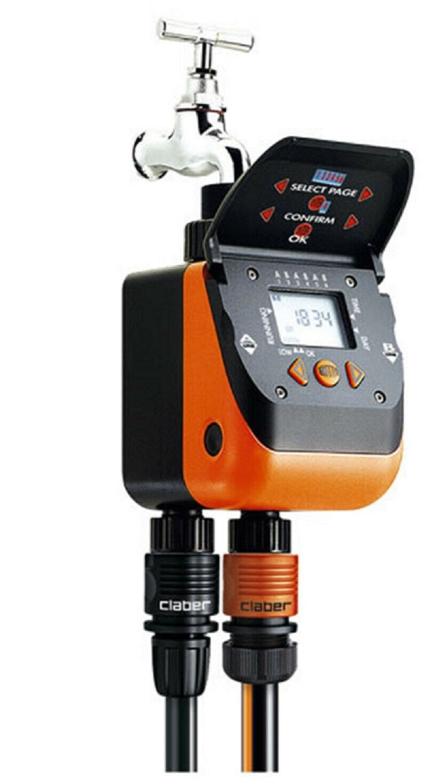 CLABER PROGRAMMATORE CENTRALINA DUPLO 8410 CON OROLOGIO IRRIGAZIONE A 2 VIE