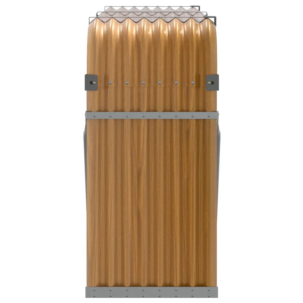 Portaceppi Effetto Legno 180x45x100 cm in Acciaio Zincato 364584