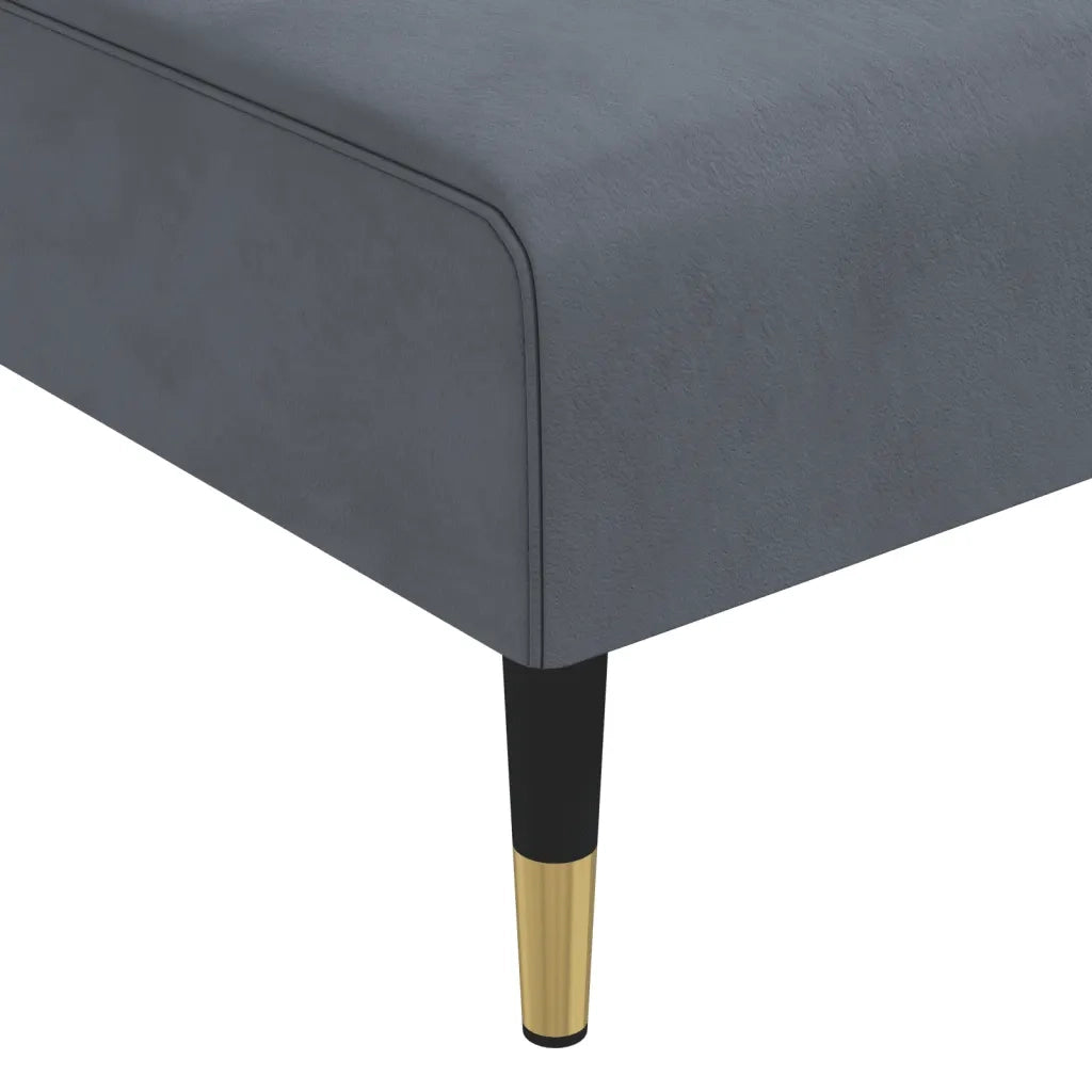 Divano Letto a L Grigio Scuro 271x140x70 cm in Velluto 3157222