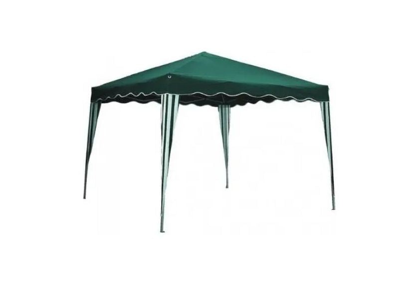 Gazebo per esterno portatile Tropikana 3x4mt telo in poliestere verde bianco