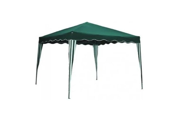 Gazebo per esterno portatile Tropikana 3x4mt telo in poliestere verde bianco