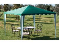 Gazebo per esterno portatile Tropikana 3x4mt telo in poliestere verde bianco
