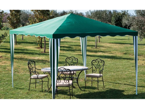 Gazebo per esterno portatile Tropikana 3x4mt telo in poliestere verde bianco