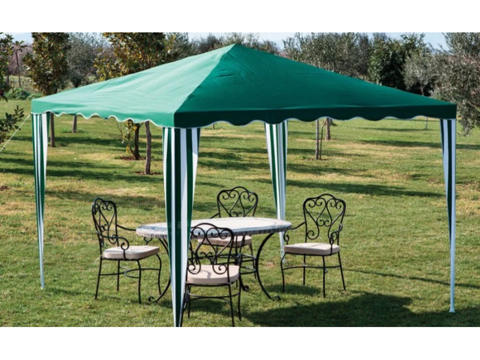 Gazebo per esterno portatile Tropikana 3x4mt telo in poliestere verde bianco