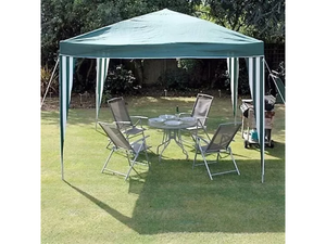 Gazebo per esterno portatile Tropikana 3x4mt telo in poliestere verde bianco
