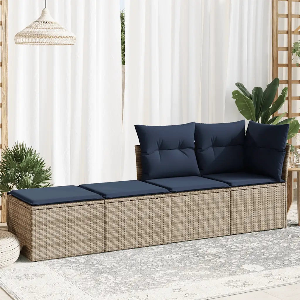 Set Divano Giardino 2 pz con Cuscini Grigio Polyrattan Acacia 3328664