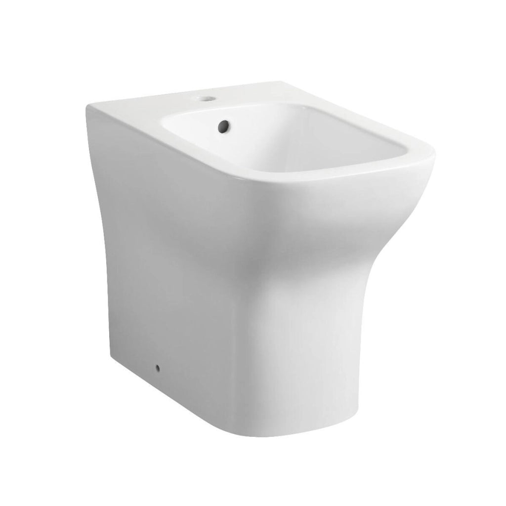 Sanitari filomuro SALVASPAZIO serie TULIPANO: vaso, bidet, copriwater soft-close - Bianco Lucido