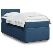 vidaXL Giroletto a Molle con Materasso Blu 90x200 cm inTessuto