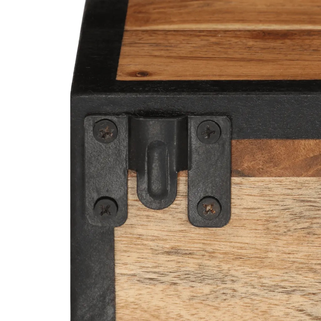 Comodino a Parete 35x35x20 cm in Legno Massello di Acacia 372751