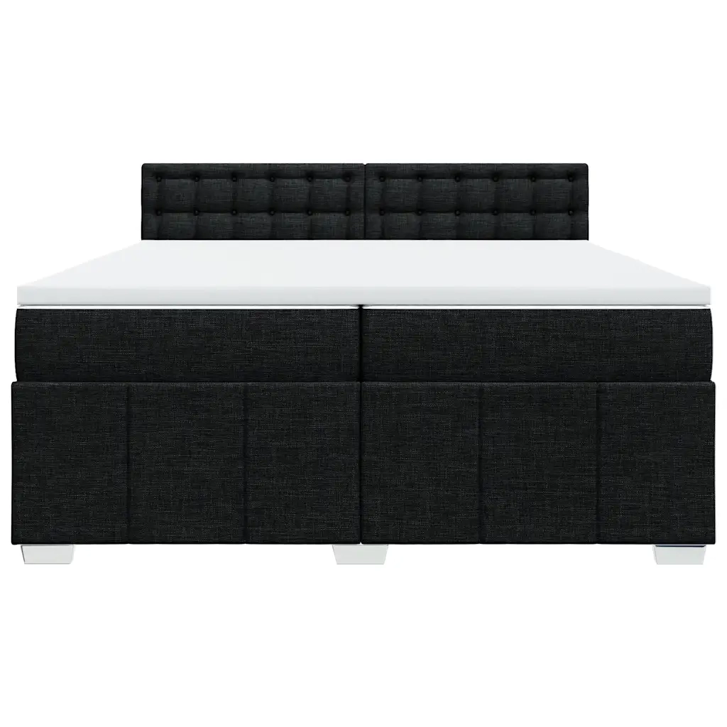 Giroletto a Molle con Materasso Nero 200x200 cm in Tessuto 3287191