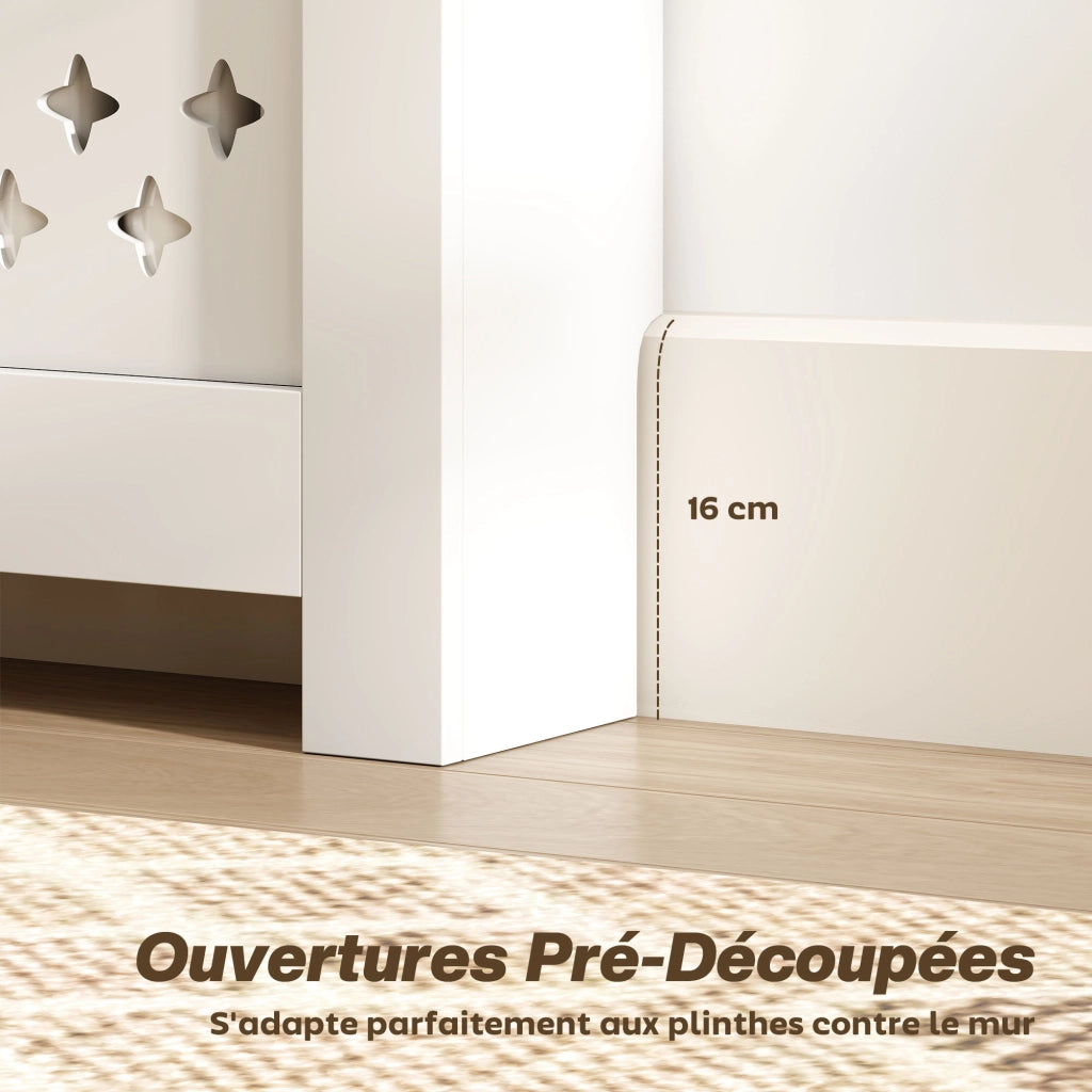 Mobile copritermosifone con anta ribaltabile e ripiano superiore ¨C Xylo ¨C Bianco 108x19x95,5cm