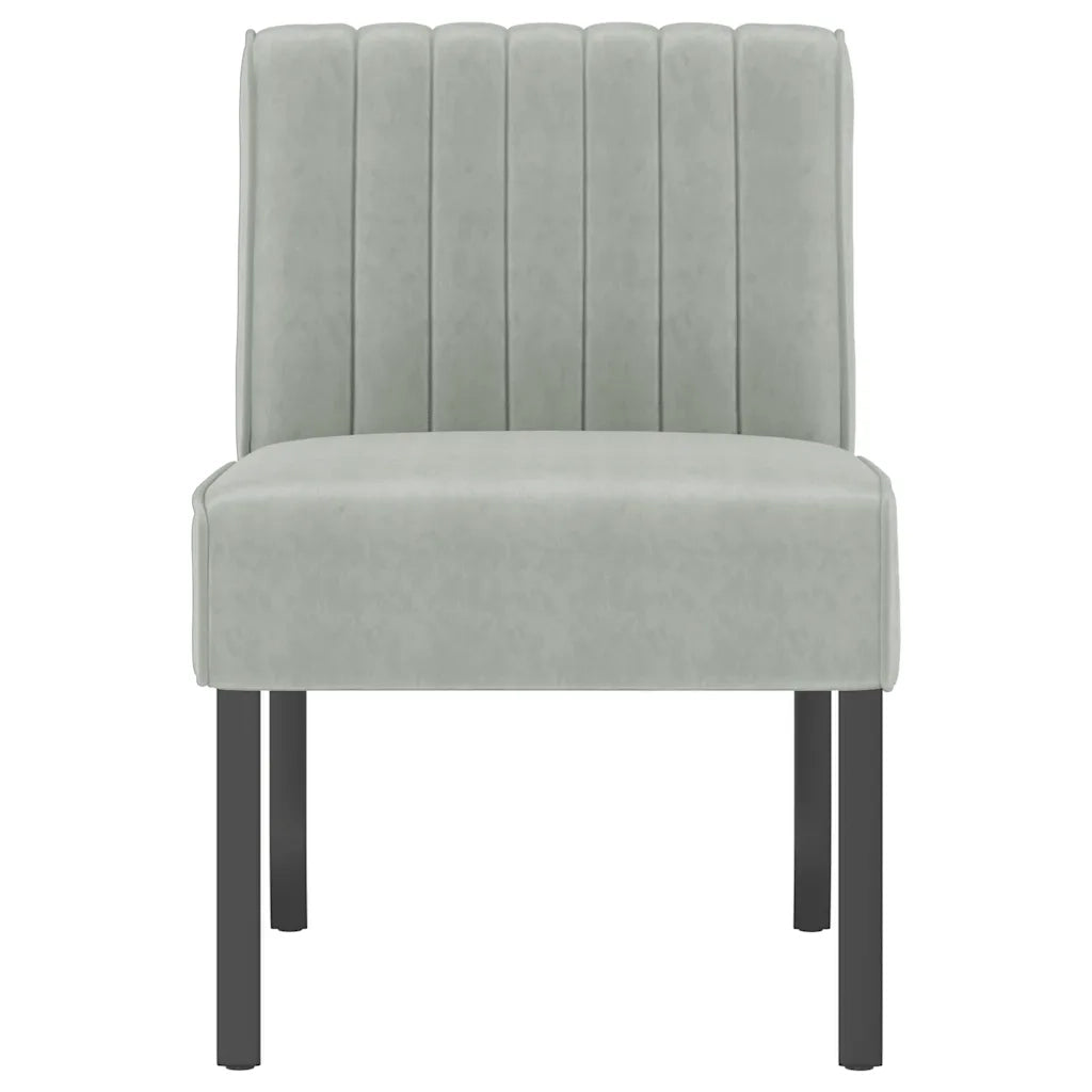 Poltrona | Sedia Pantofola Grigio Chiaro in Velluto