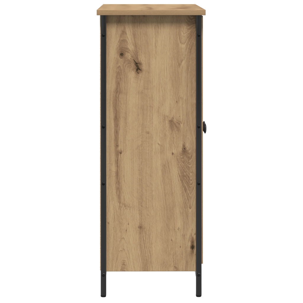 Credenza in Rovere Artigianale 70x30x80 cm Legno ingegnerizzato e Acciaio