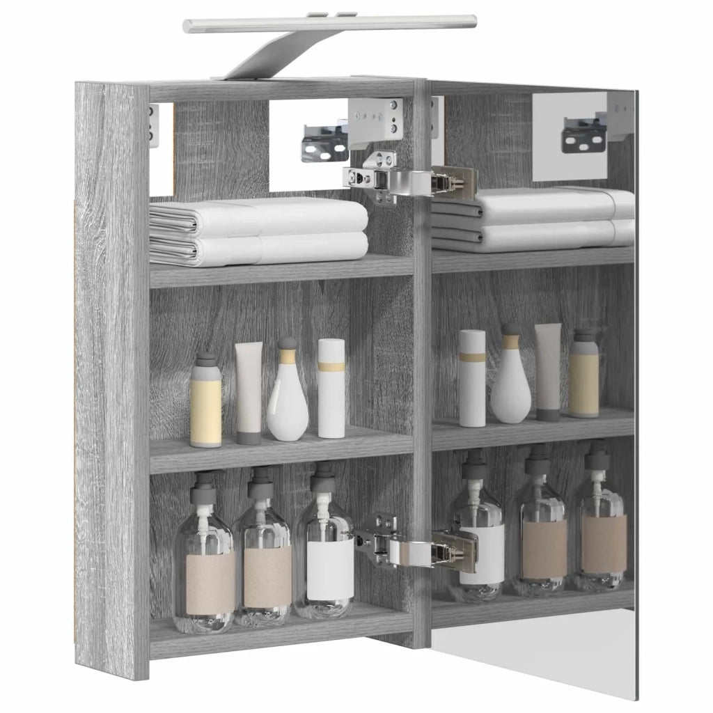 Mobiletto per specchio da bagno Grigio Sonoma 30 x 10,5 x 50 cm 889020