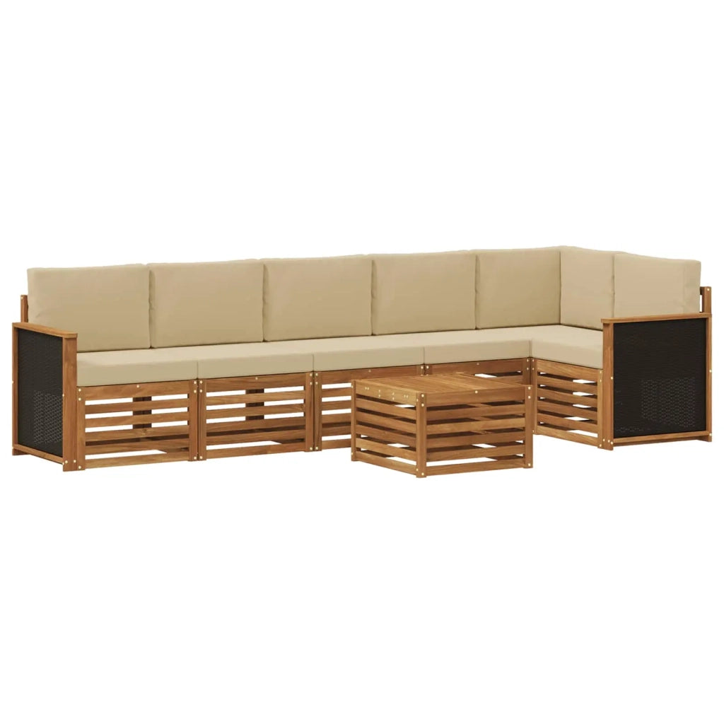 Set di divani da esterno 6 pz Naturale 3384434