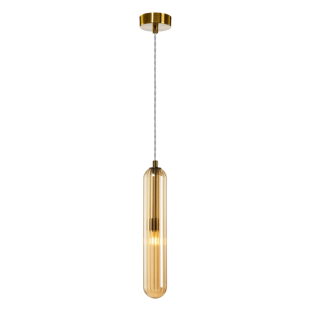 Lampada a sospensione PAX oro opaco in vetro G9 Milagro