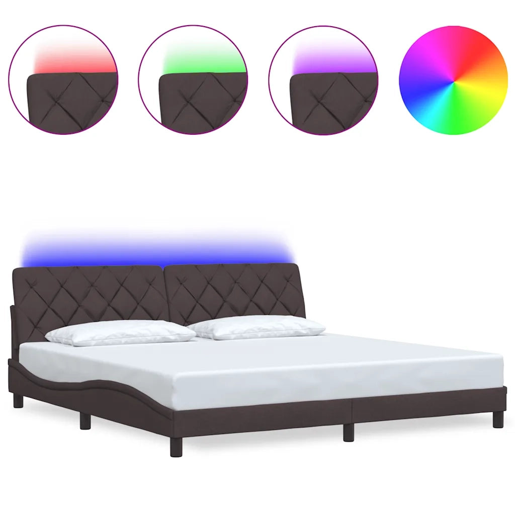 Giroletto con LED senza Materasso 200x200 cm in Tessuto