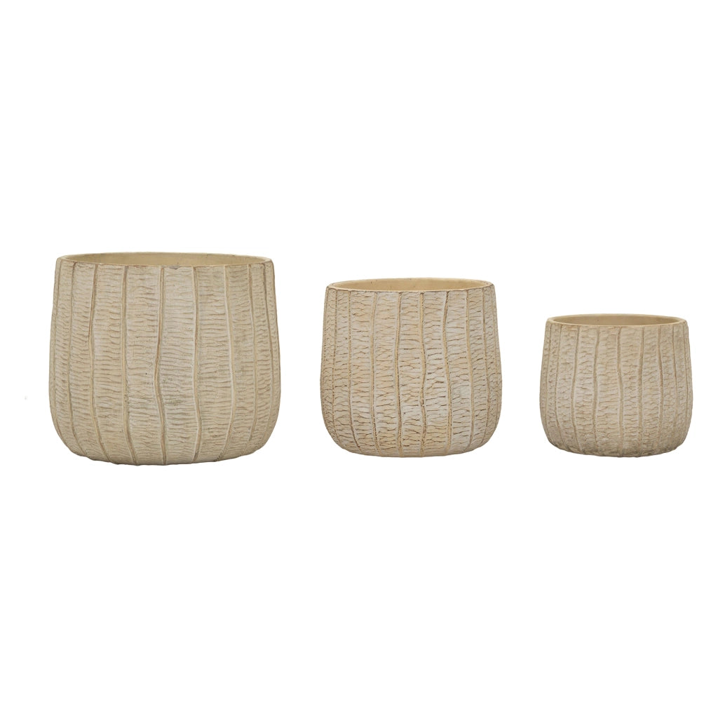 Bava, Vaso Texture Verticale Effetto Legno, Beige