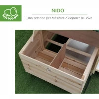 Pollaio da Giardino Prefabbricato in Legno 196x76x97cm, Color Legno