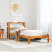 Letto senza Materasso-Struttura Letto Marrone Cera 75x190 cm in Legno di Pino 661443