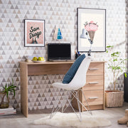 Rifiano, Scrivania un Ripiano, 121x50x74.5h cm Marrone Rovere