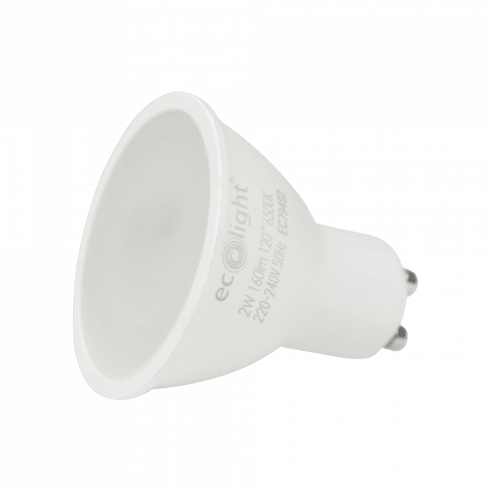 Lampadina LED GU10 2W 180lm 6500K anti-sfarfallio Ecolight
