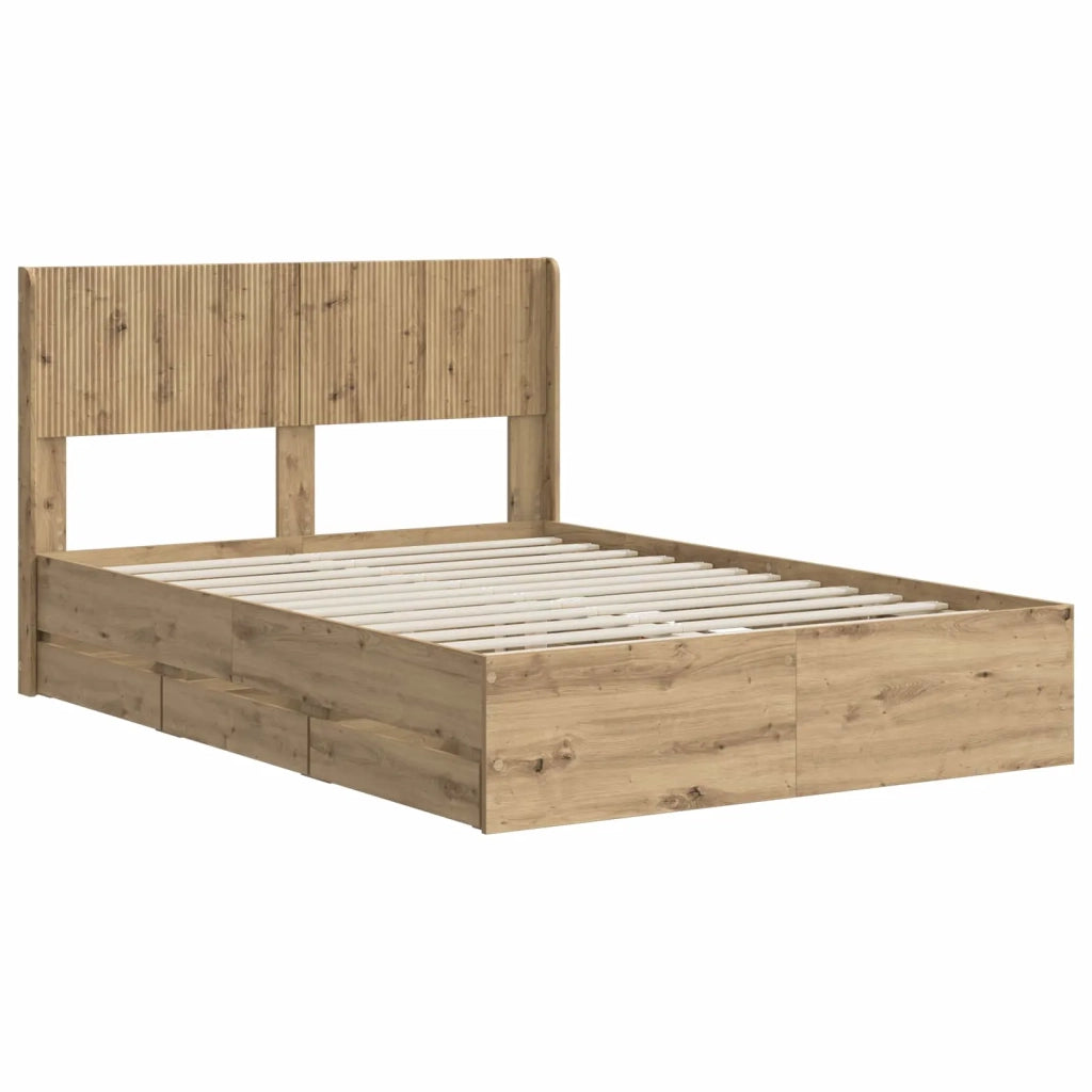 Struttura del letto con stoccaggio e testata Artisan Oak 3445804
