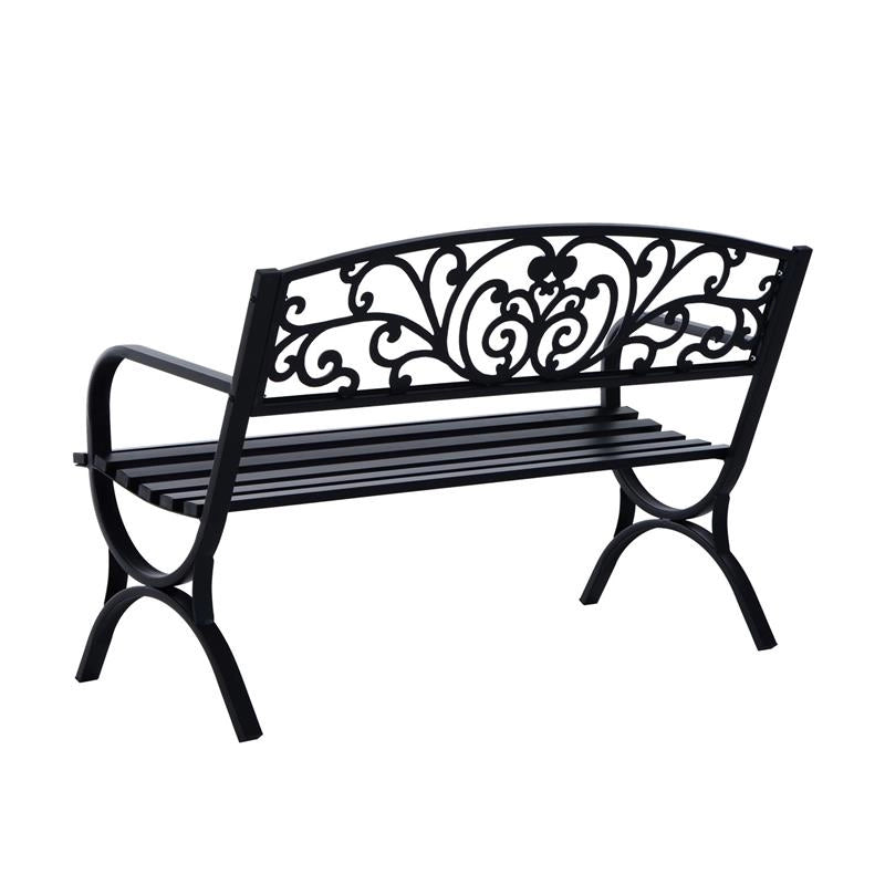 PANCHINA DA ESTERNO IN GHISA LAVORATA NERO 127 X 60 X 85 CM