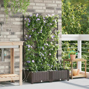 Vaso da giardino 2 pz-Set di 2 Fioriera da Esterno-Contenitore per Piante Marrone Acciaio 386344