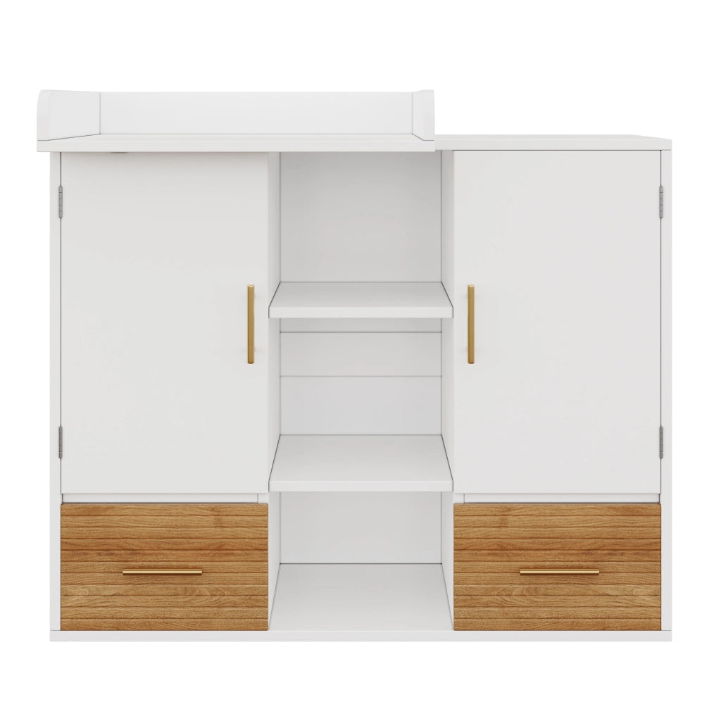 CASSETTIERA FASCIATOIO 114 x 53 x 92 cm MDF Bianco/Naturale