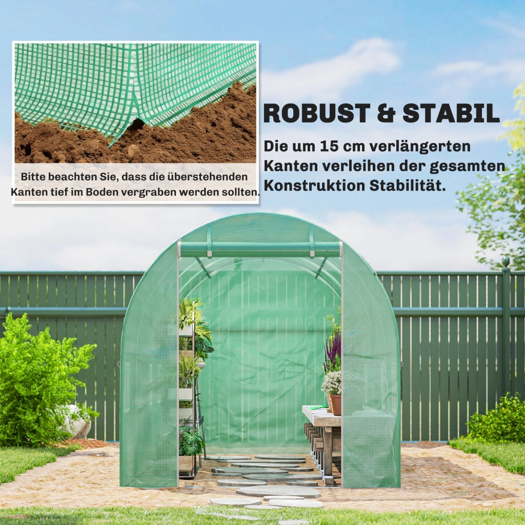 Serra da giardino ¨C zephmum ¨C verde 4x2m con porta e 8 finestre